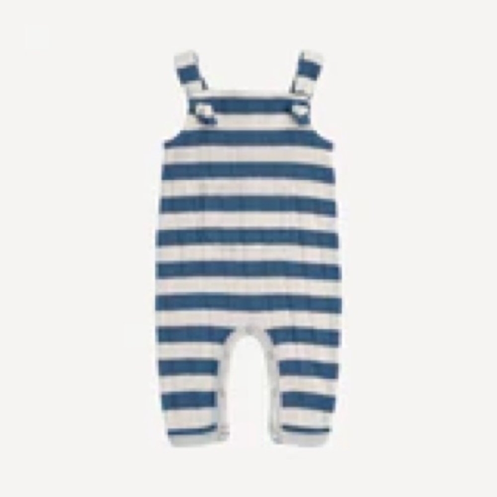 Kate Quinn tie overall jumpsuit, moonlit big stripe, 12-18 months